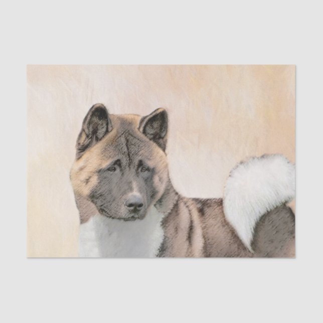 Akita Painting - Cute Original Dog Art Tissue Paper (Front)