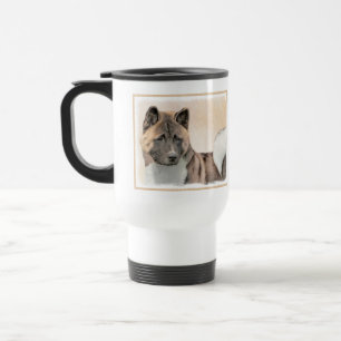 Akita Painting - Cute Original Dog Art Travel Mug