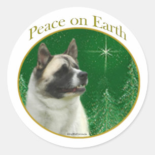 Akita Peace Classic Round Sticker
