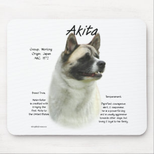 Akita (pinto) History Design Mouse Mat