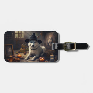 Akita Pumpkins Halloween Scary Luggage Tag