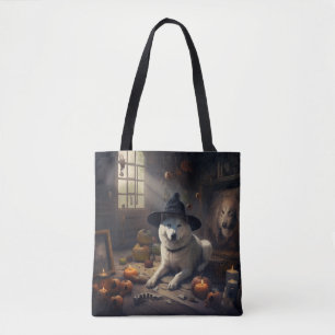 Akita Pumpkins Halloween Scary Tote Bag