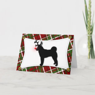Akita Reindeer Christmas Card