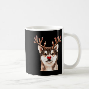 Akita Reindeer Christmas Lights Dog Lover Xmas Paj Coffee Mug