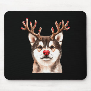 Akita Reindeer Christmas Lights Dog Lover Xmas Paj Mouse Mat