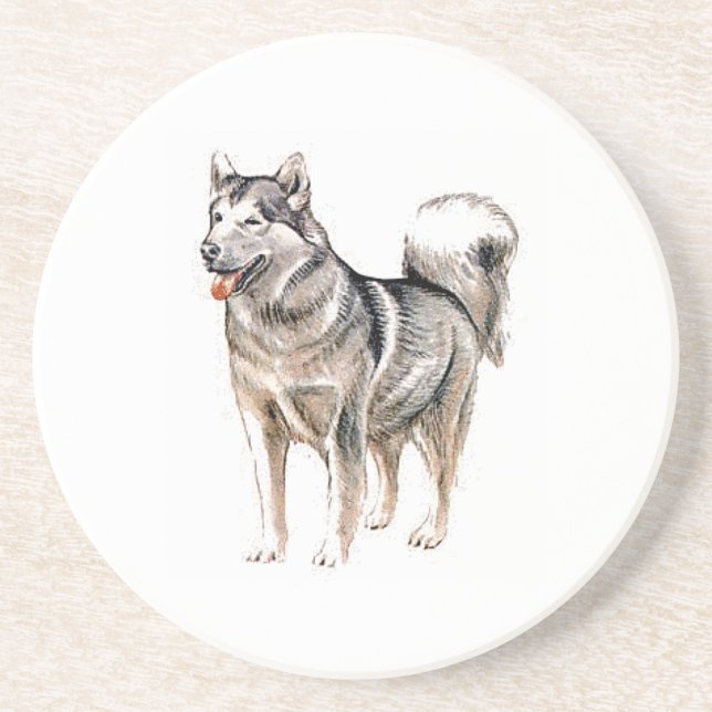Akita Sandstone Coaster (Front)