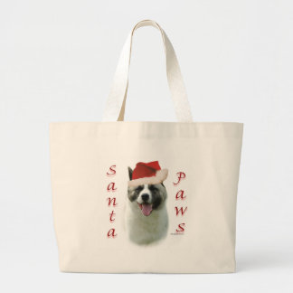 Akita Santa Paws Large Tote Bag