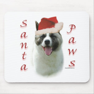 Akita Santa Paws Mouse Mat