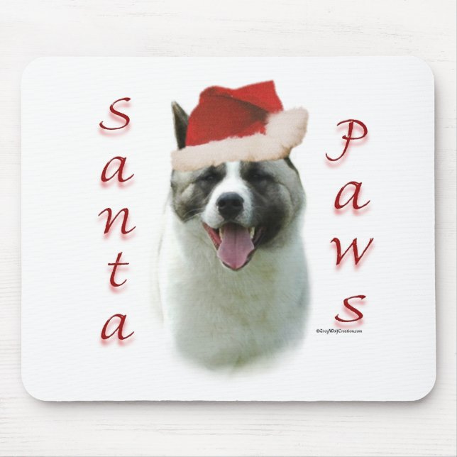 Akita Santa Paws Mouse Mat (Front)