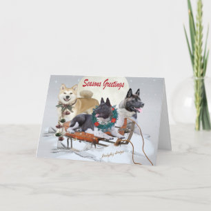 Akita Season Greetings Cards