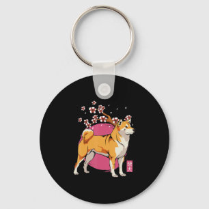 Akita Shiba Inu Dog Japanese Cherry Blossom Sakura Key Ring
