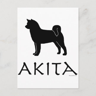 Akita Silhouette Postcard