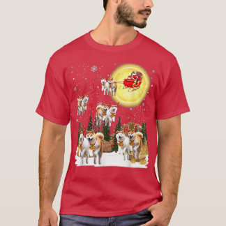 Akita Sleigh Christmas Decoration Santa Claus Xmas T-Shirt