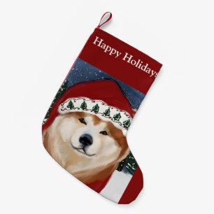 AKITA           SMALL CHRISTMAS STOCKING