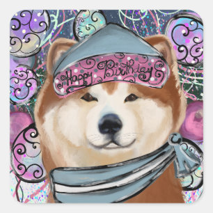 AKITA                SQUARE STICKER