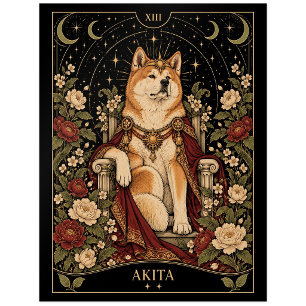 Akita, Starlit Tarot Art Postcard