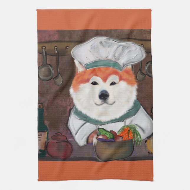 Akita     tea towel (Vertical)