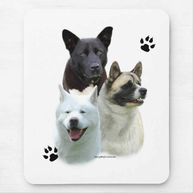 Akita Trio Mouse Mat (Front)