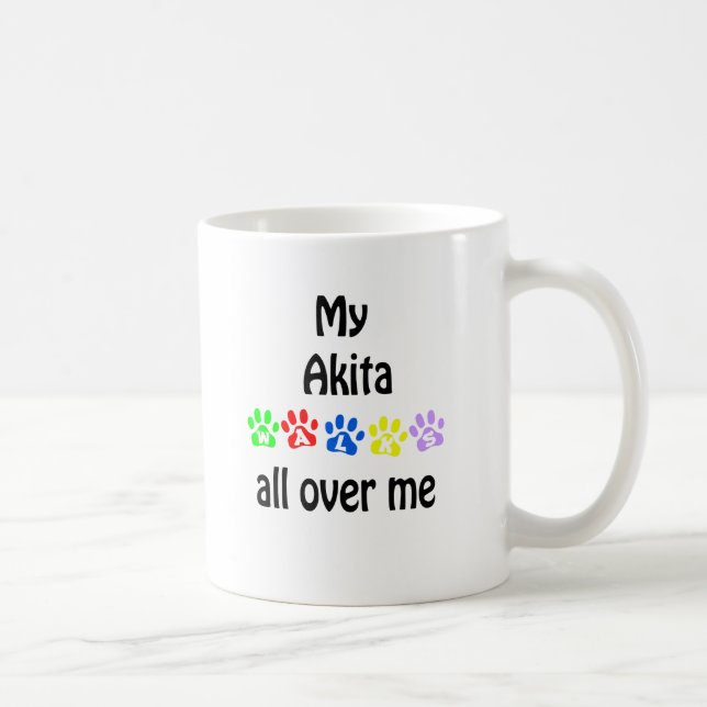 Akita Walks Design Coffee Mug (Right)
