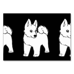 akita white cartoon table number