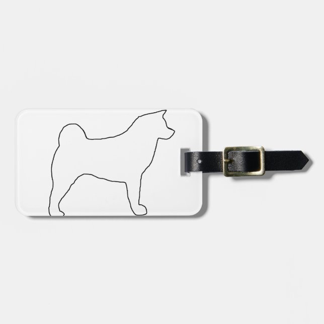 akita white silo luggage tag (Front Horizontal)