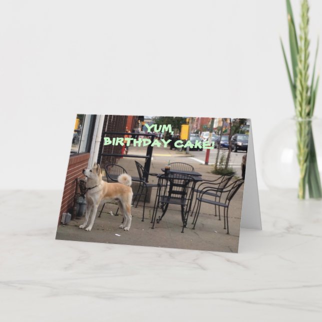 AKITA WISHES "YOUR SISTER" A FUN/HAPPY BIRTHDAY CARD (Front)