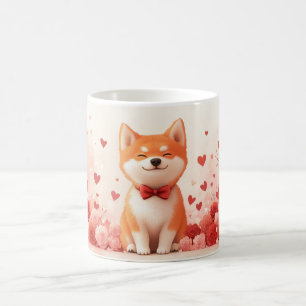Akita with Roses - Valentine's Day Coffee Mug