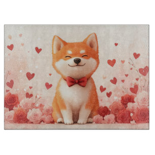 Akita with Roses - Valentine's Day Cutting Board