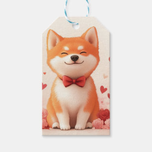 Akita with Roses - Valentine's Day Gift Tags