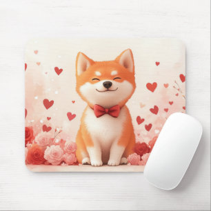 Akita with Roses - Valentine's Day  Mouse Mat