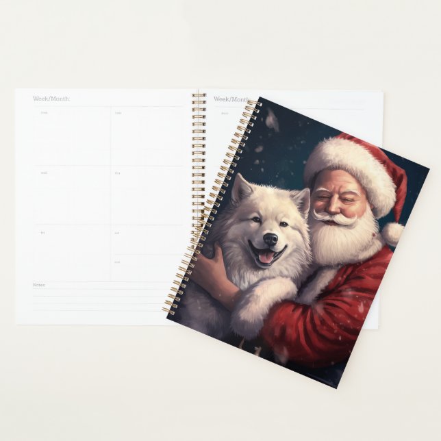 Akita with Santa Claus Festive Christmas  Planner (Display)