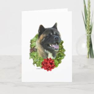 Akita Wreath Holiday Card