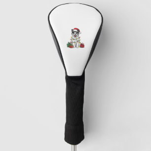 Akita Xmas Lighting Santa Hat Akita Dog Christmas Golf Head Cover