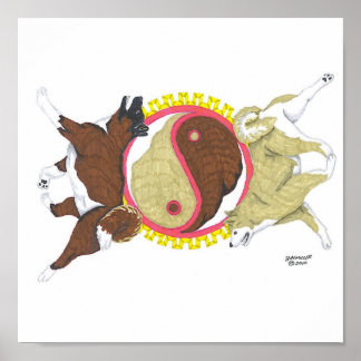 akita yin and yang 2 poster