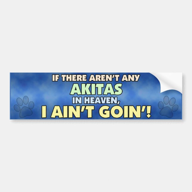 Akitas in Heaven Bumper Sticker (Front)