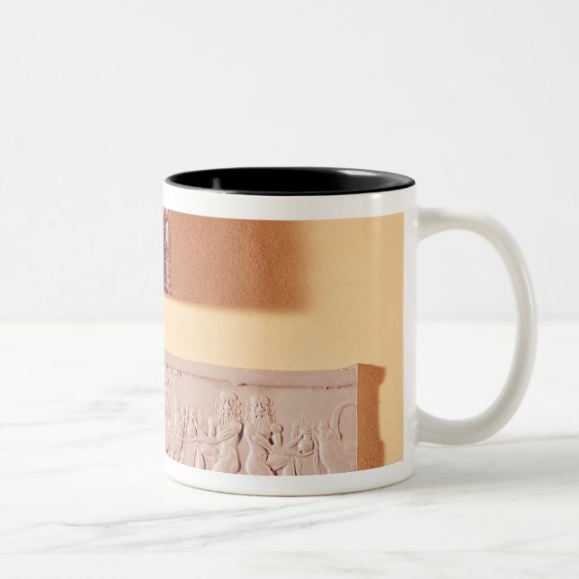 Akkadian cylinder seal and impression Two-Tone coffee mug (Right)