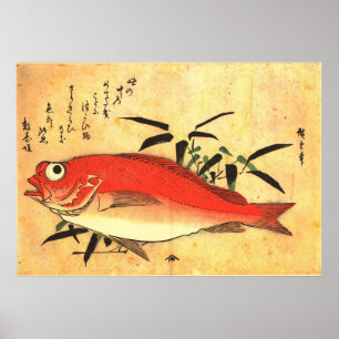 Akodai - Hiroshige's Colourful Japanese Fish Print