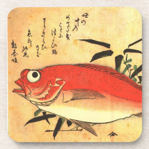 Akodai - Hiroshige's Colourful Japanese Fish Print Coaster