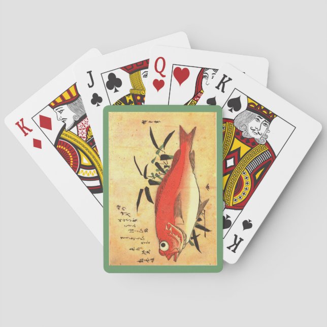 Akodai - Hiroshige's Colourful Japanese Fish Print Playing Cards (Back)