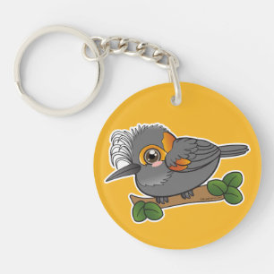 Akohekohe Hawaii Forest Bird  Key Ring