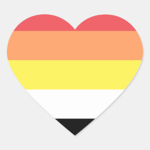 Akoisexual Akoiromantic Pride Flag Heart Sticker