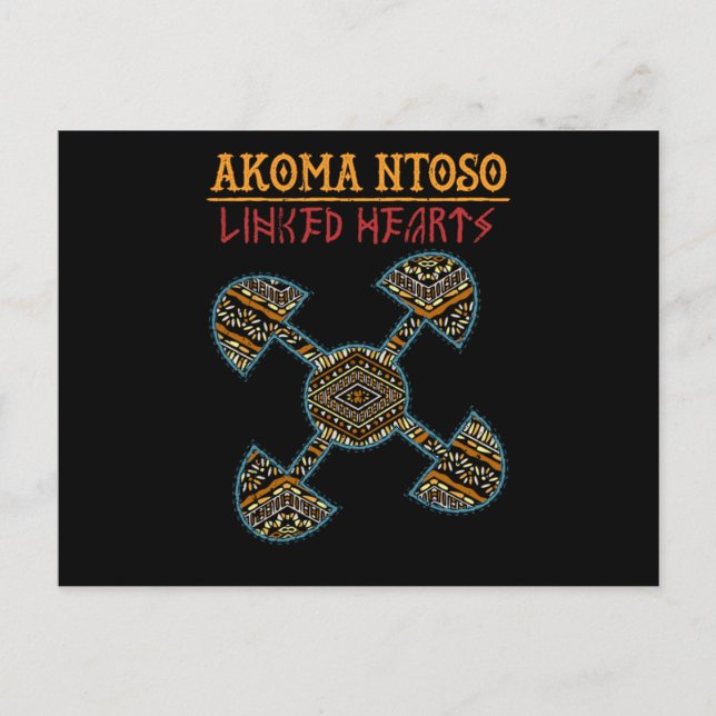 Akoma Ntoso African Tribal Symbol Black History Mo Announcement Postcard (Front)