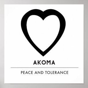 Akoma   Symbol for Patience and Tolerance White Poster