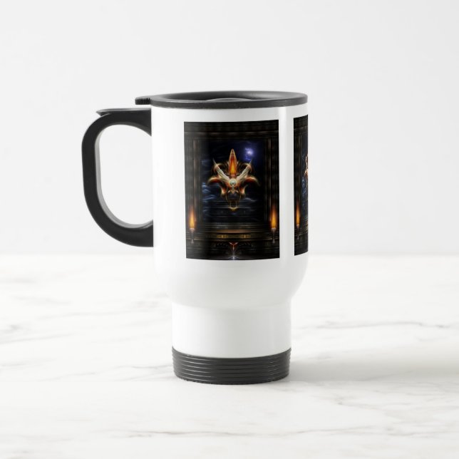 Akrellian Torch Fire Portrait Travel Mug (Left)