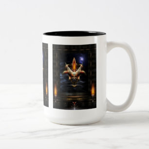 Akrellian Torch Fire Portrait Two-Tone Coffee Mug