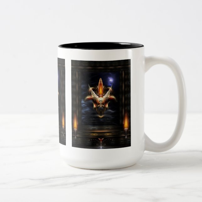 Akrellian Torch Fire Portrait Two-Tone Coffee Mug (Right)