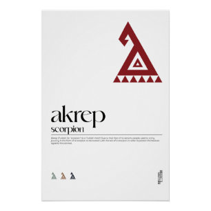 Akrep (Scorpion) Turkic Motif Poster