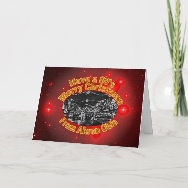 Akron Ohio 60's Christmas Cards. Holiday Card (Front)