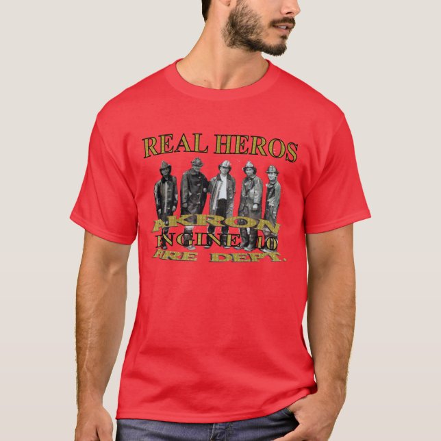 Akron Ohio Fire  Department Shirt. T-Shirt (Front)