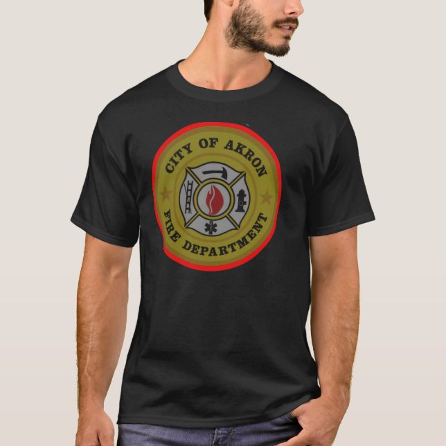 Akron Ohio Fire Department Shirt. T-Shirt (Front)
